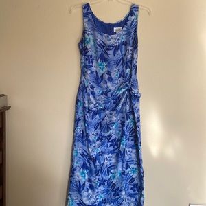 Robbie bee blue tropical design dress size 12
